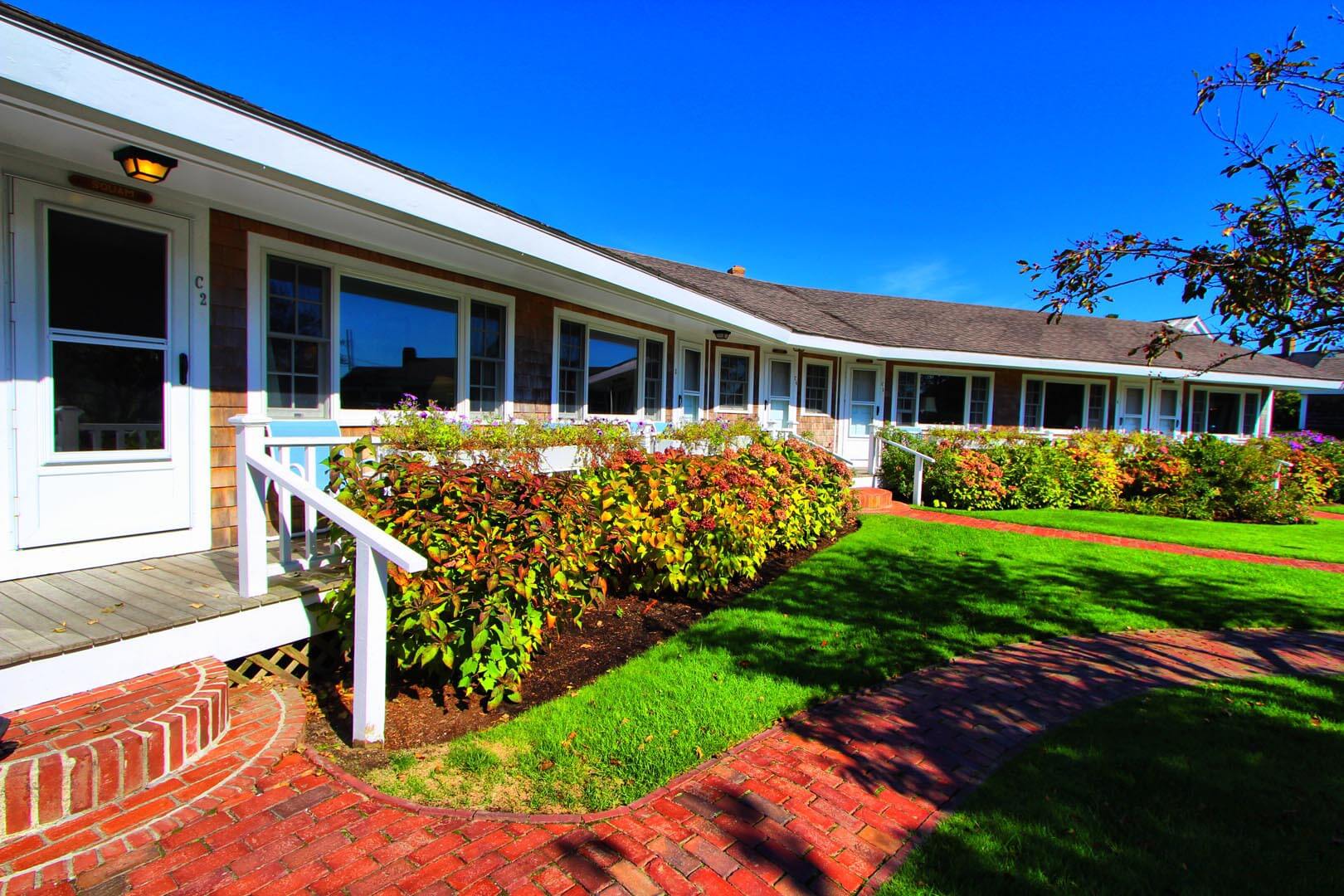 A beautiful unit entrance at the Brant Point Courtyard in Massachusetts.